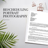 Rescheduling Portrait Photography Agreement