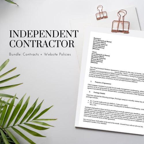 Independent Contractor Bundle: Contracts and Website Policies