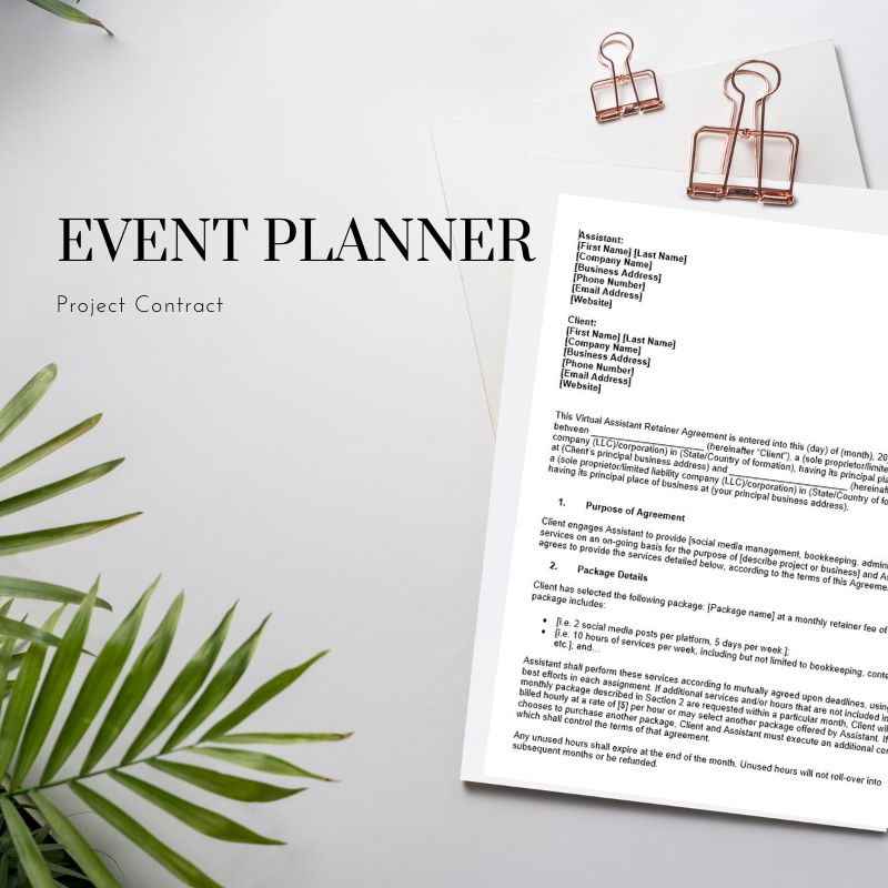 Event Planner Project Agreement