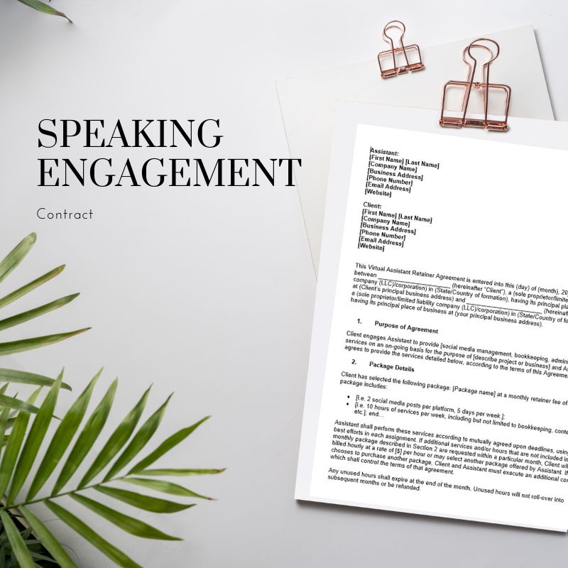 Speaking Engagement Agreement