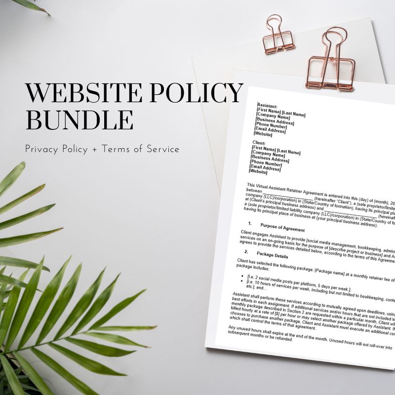 Website Policy Bundle: GDPR Privacy Policy and Terms of Use