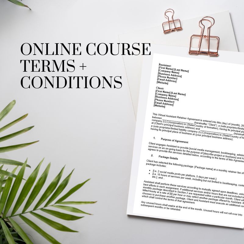 Online Course Terms &amp; Conditions
