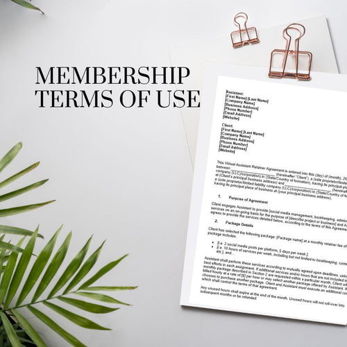 Membership Site Terms of Use