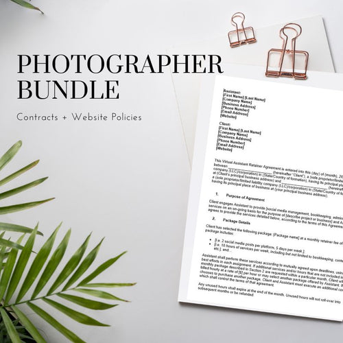 Photographer Bundle: Contracts and Website Policies