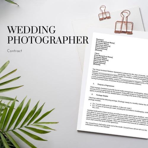 Wedding Photography Agreement Template