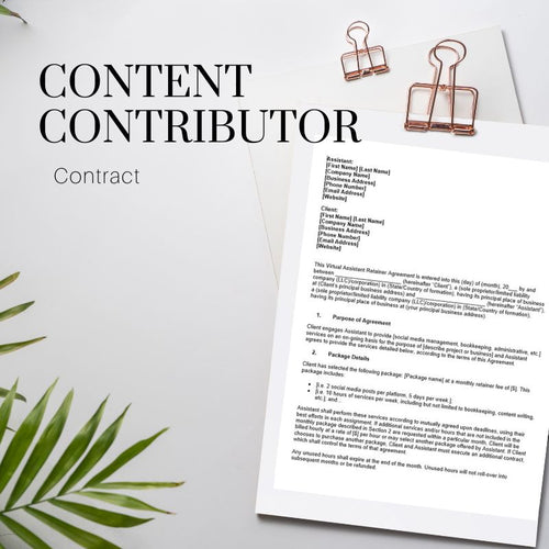 Content Contributor Agreement (Guest Blogger)