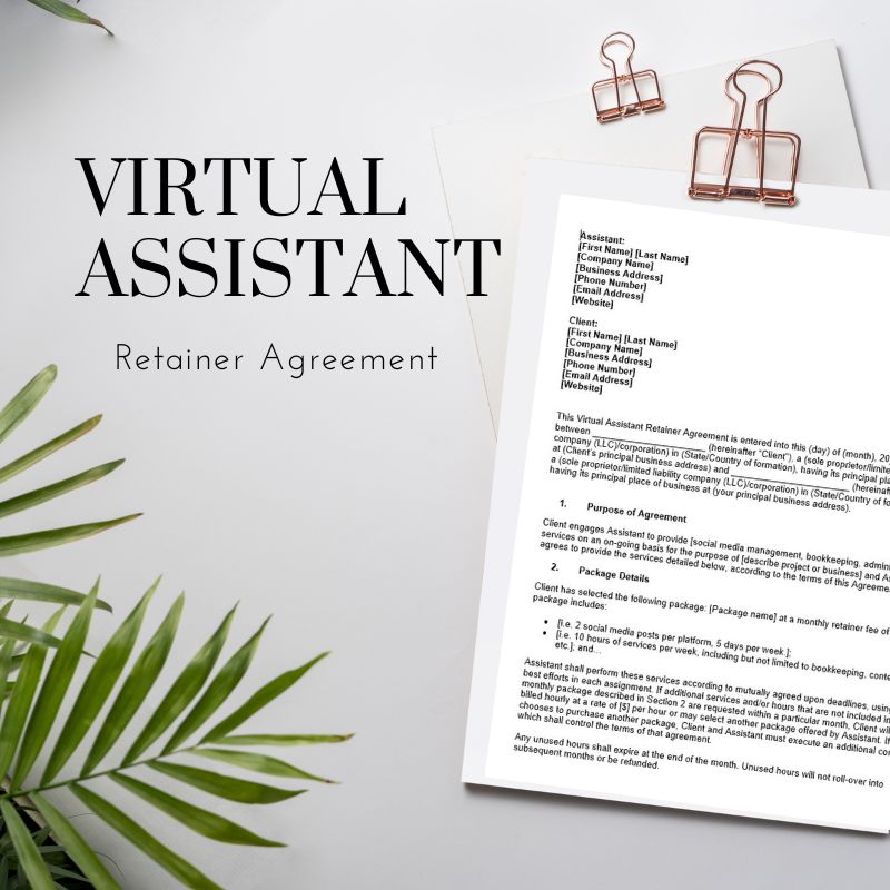 Virtual Assistant Retainer Agreement Template